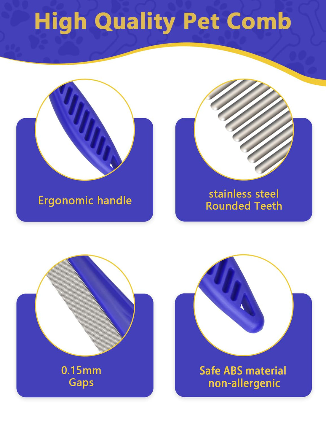 CAPHONT Flea Comb for Cats with Handle