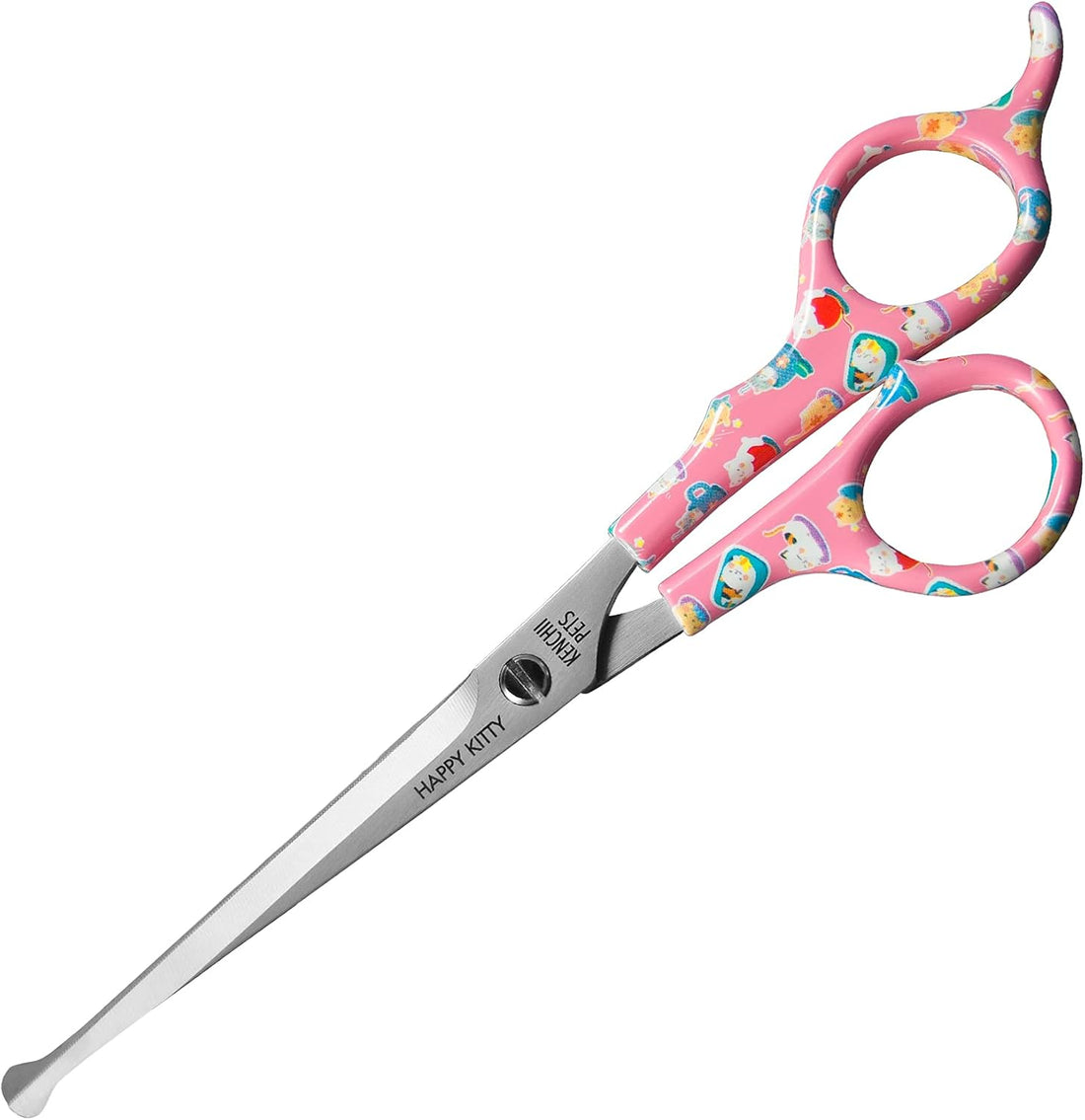 Kenchii Happy Kitty Ball Tip Grooming Scissors for Cats 5.5in
