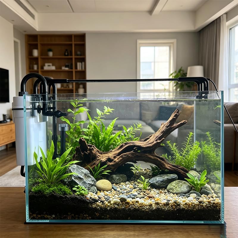 Vimvins 3 Gallon Glass Small Fish Tank