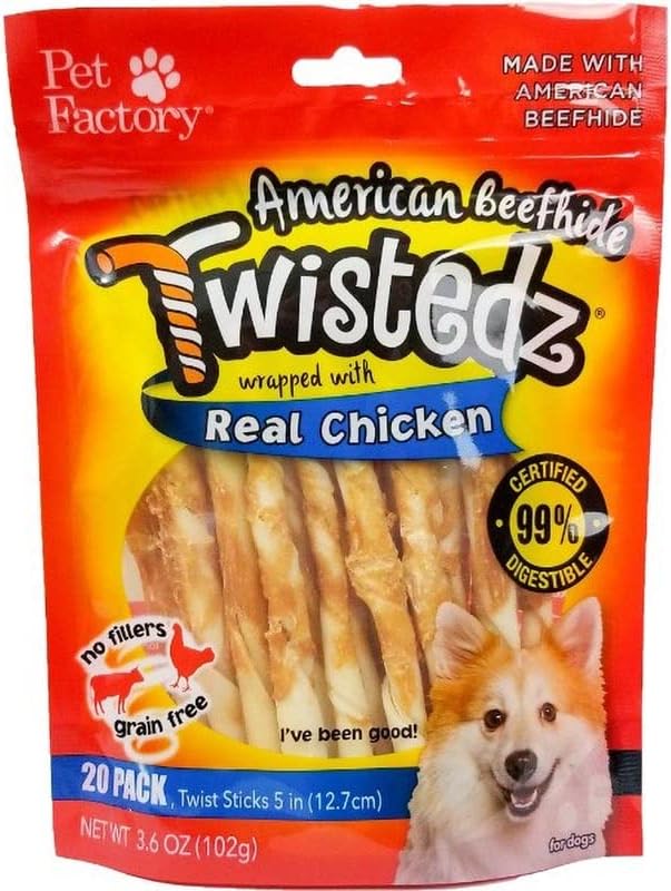 Pet Factory Twistedz American Beefhide 5" Chip Rolls Dog Chew Treats