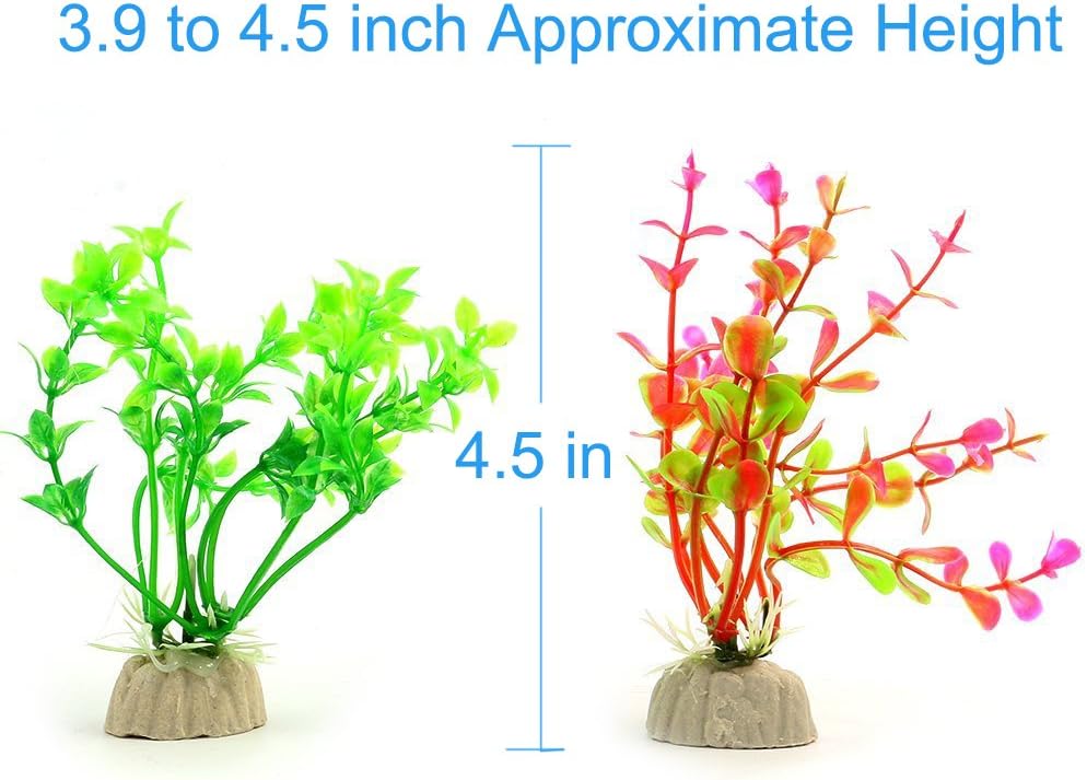 COMSUN 10 Pack Artificial Aquarium Plants
