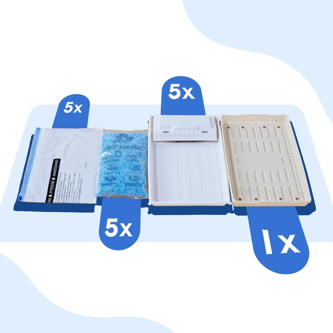 Crystal Cat Litter and Disposable Litter Trays 5 Sets Compatible