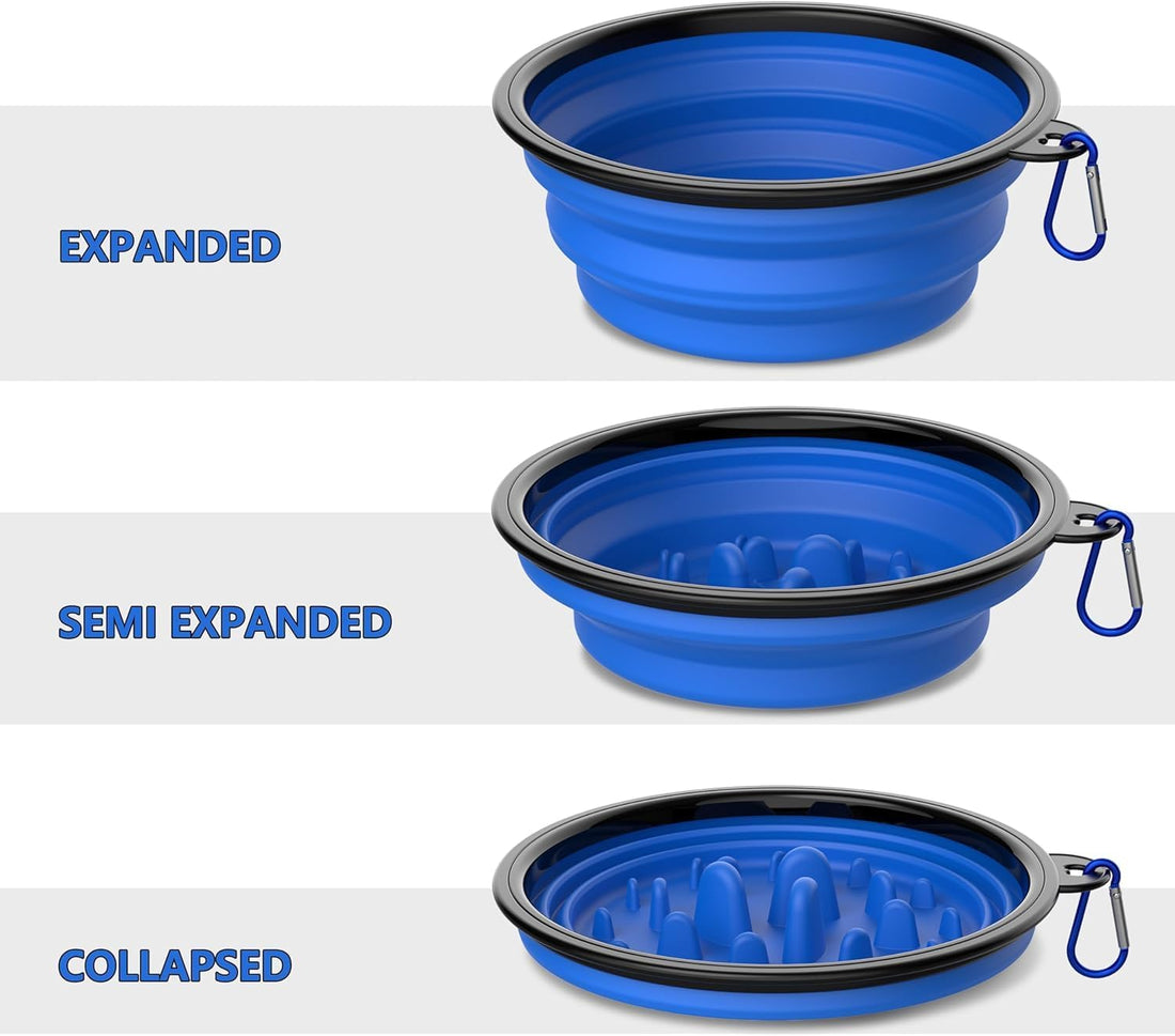 Dog Bowl Pet Collapsible Bowls Slow Feeder Dog Bowls