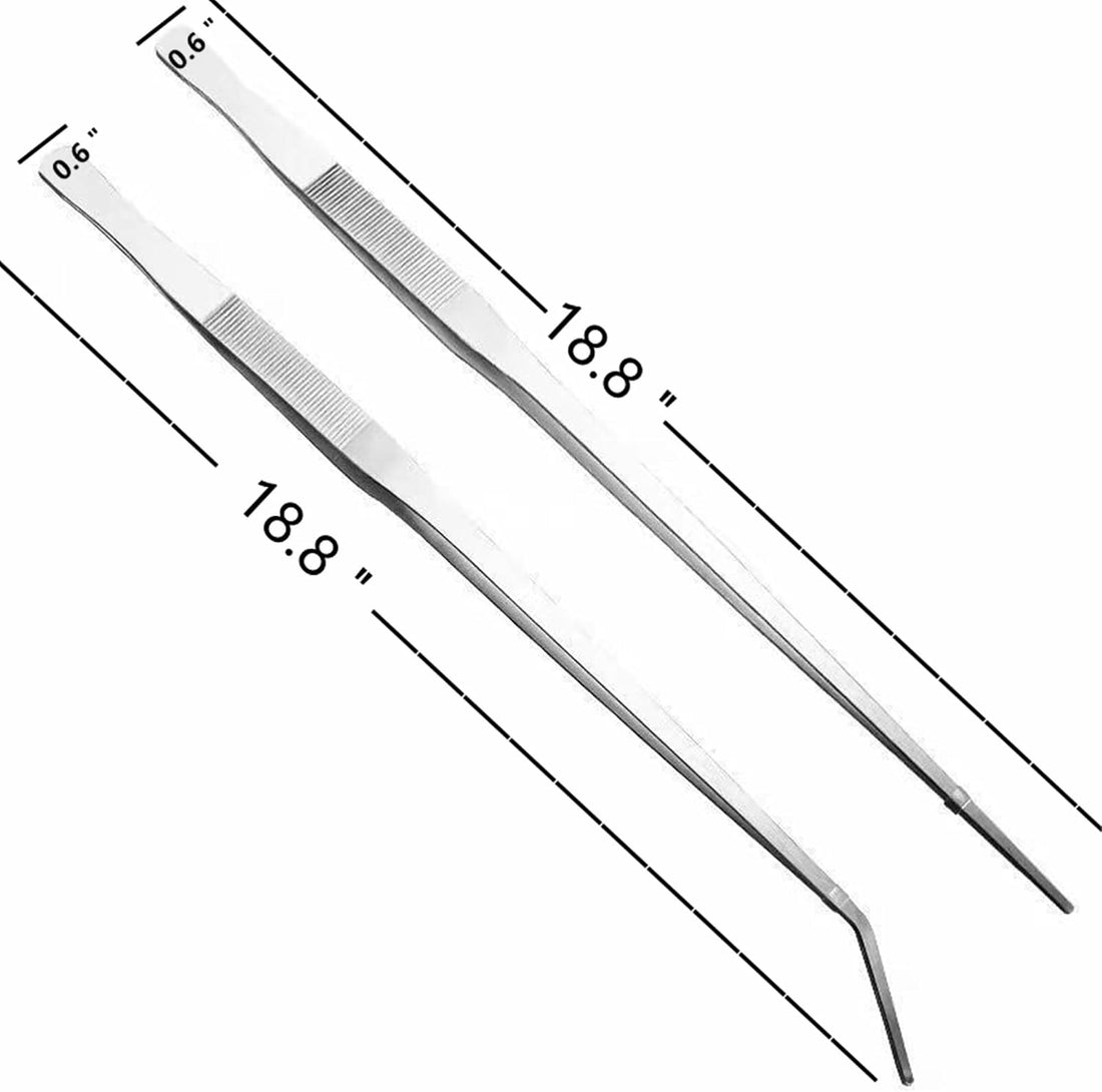 2Pcs set of aquarium water grass tweezers, measuring 18 inches length