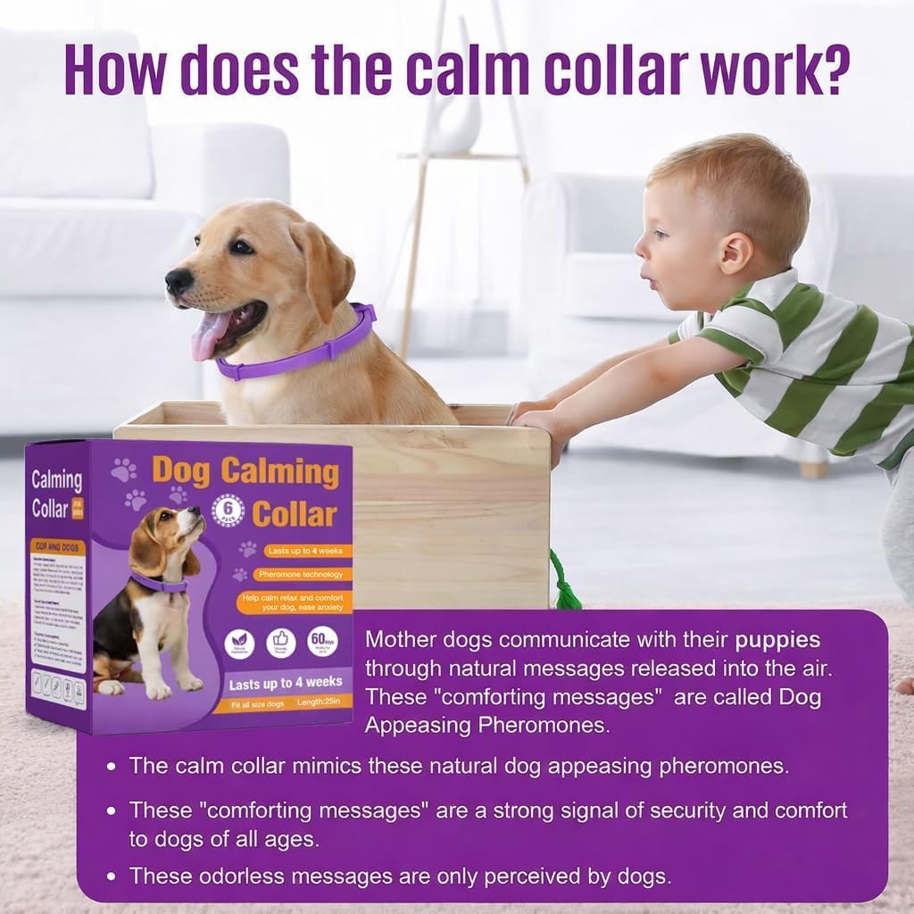 Calming Collars for Dogs, 4 Pack, 60-Day Pheromone Support