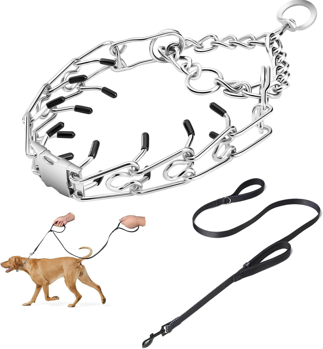 Prong Collar for Dogs,Dog Training Collar with One Training Leash