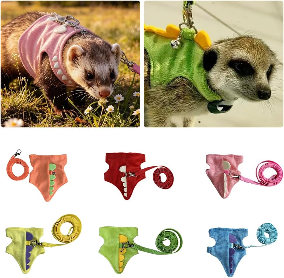 Ferret Harness and Leash Set with Bell,Ferret Vest Clothes Small