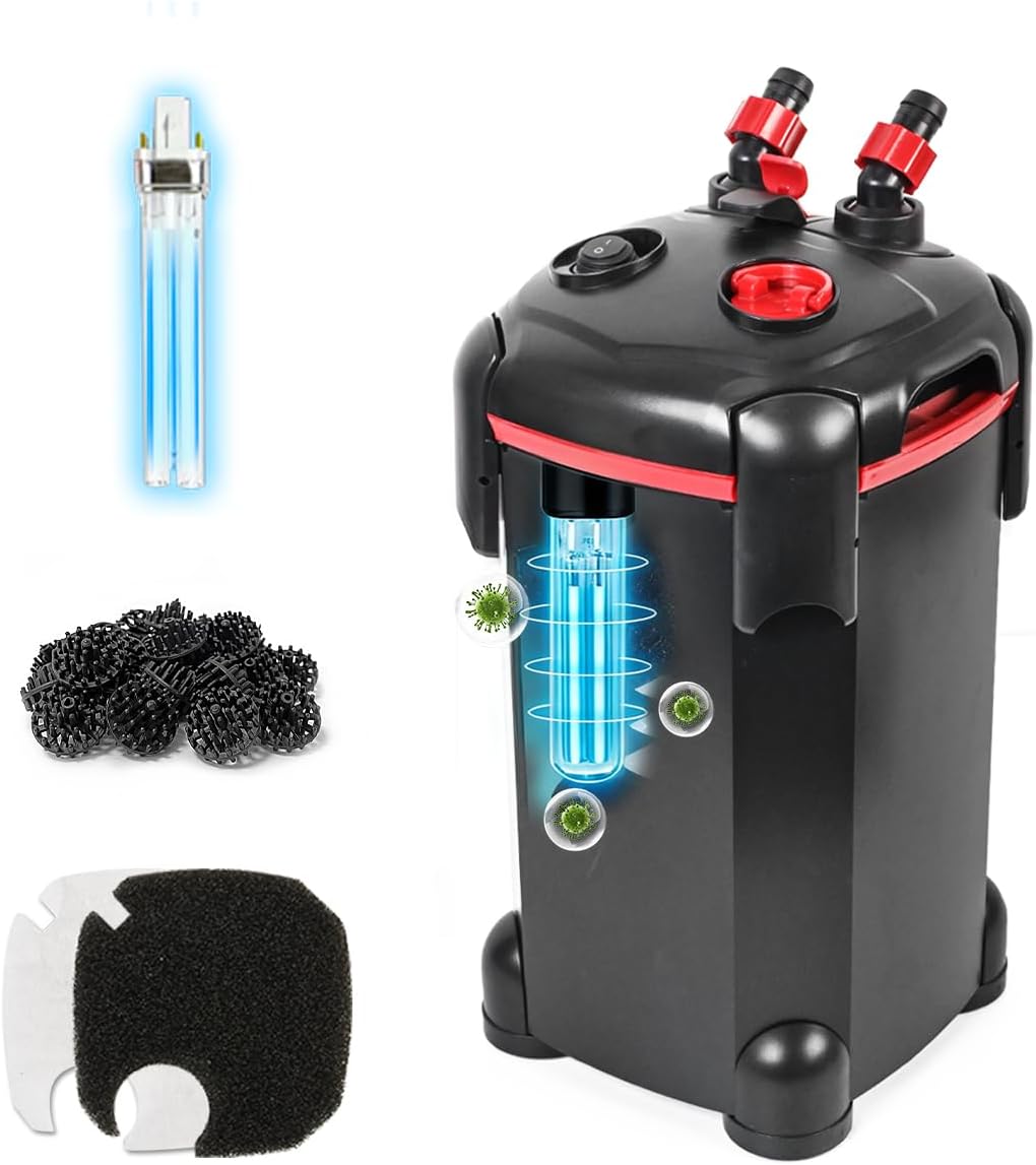 PONDFORSE Canister Filter, External Aquarium Filter Ultra-Quiet