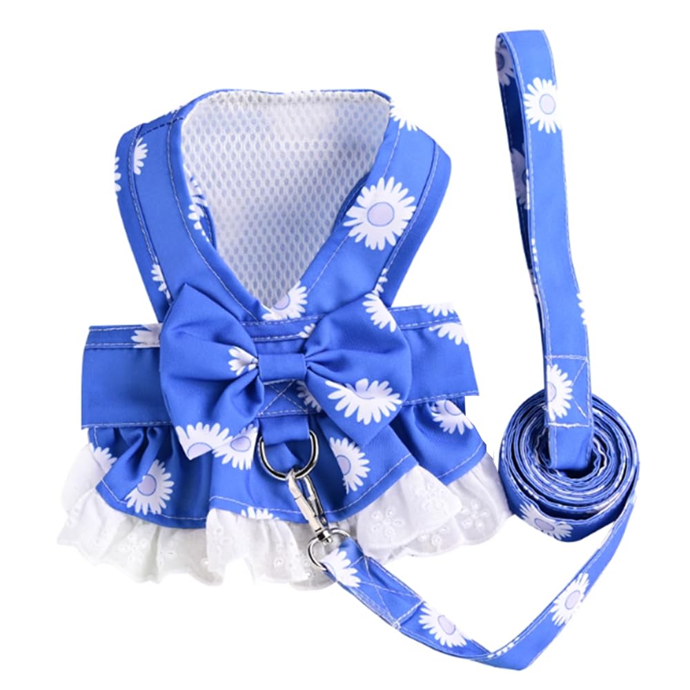 Anelekor Dog Harness Dress for Small Dog Daisy Floral Dog Harness