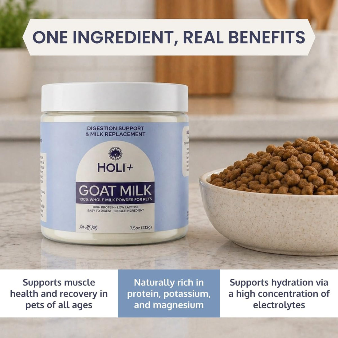 HOLI Goat Milk Powder - Dog Milk Replacer for Puppies, Adults