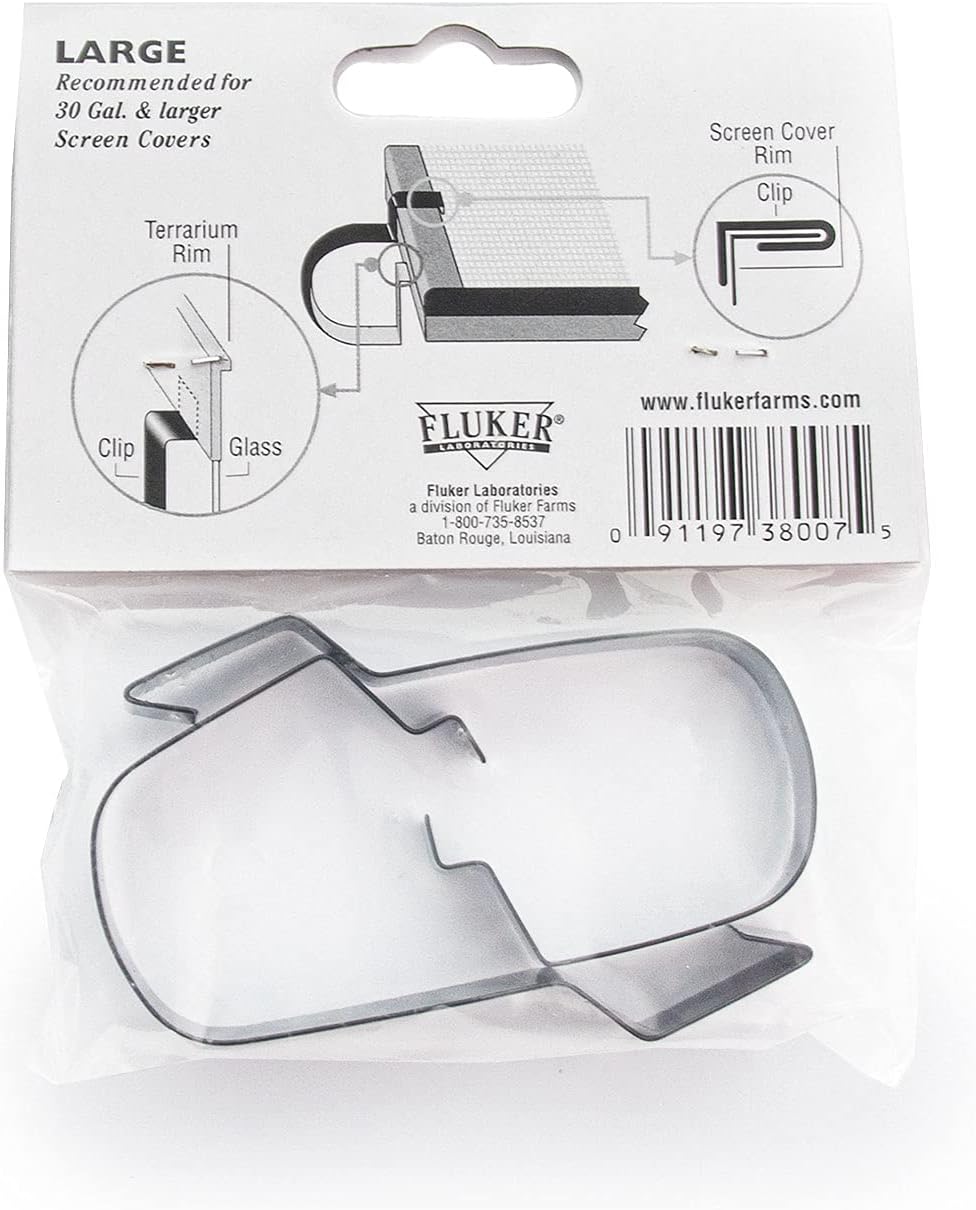 Fluker's Metal Screen Cover Clip for Reptile Terrariums