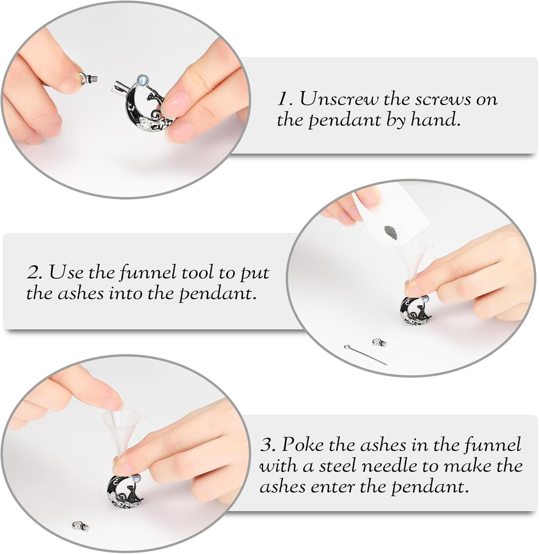 constantlife Cat Moon Urn Necklace for Women Pet Cremation Jewelry