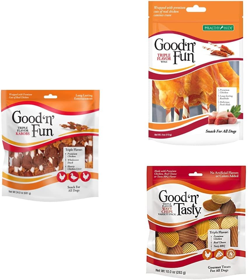 Good'n'Fun Combo Pack Triple Flavor Rawhide Kabobs 24oz