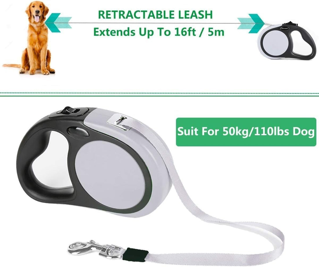 Dual Retractable Dog Leash for 2 Large Dogs