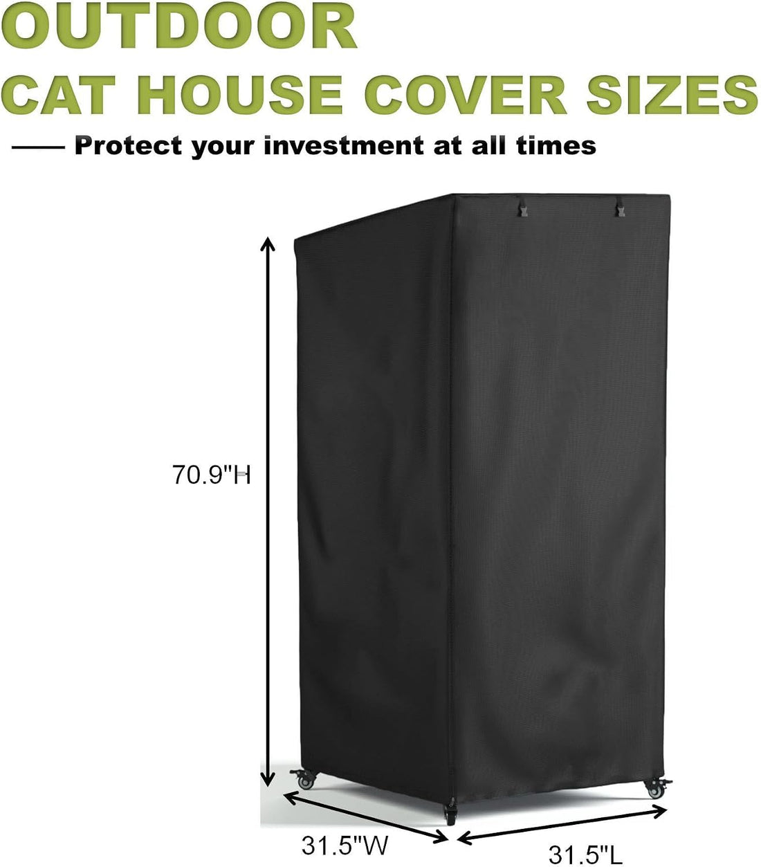 Outdoor Cat House Cover, Super Waterproof Feral Cattery Cat Cover
