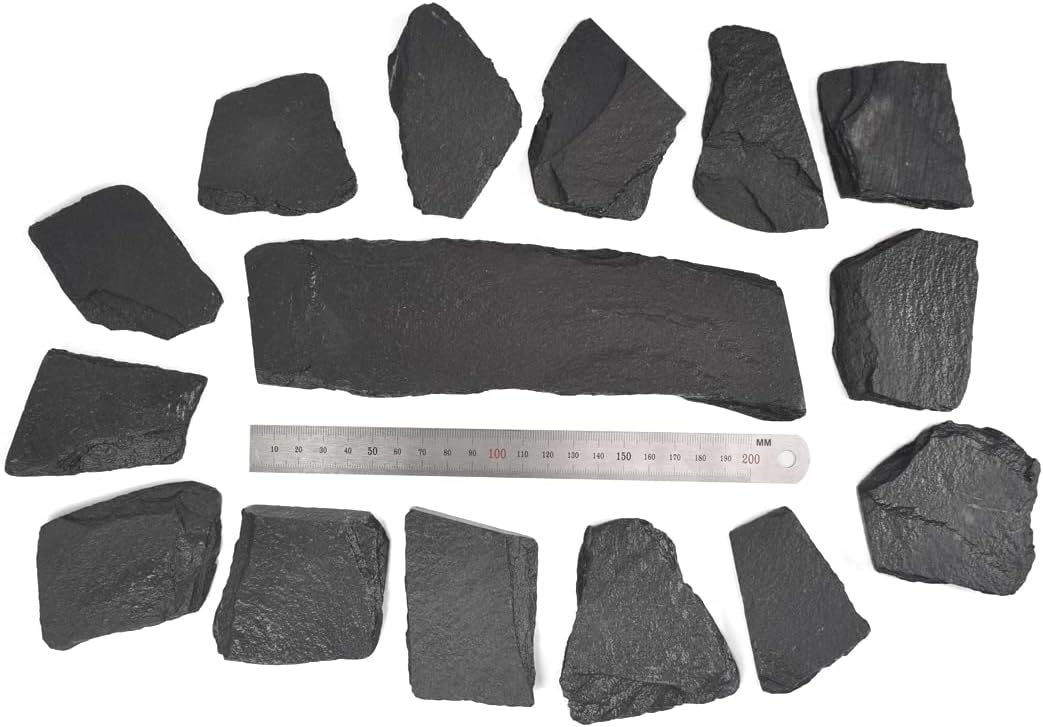 Natural Slate Stone Rocks, Mix of Stones 2 to 3 inches and 1 piece