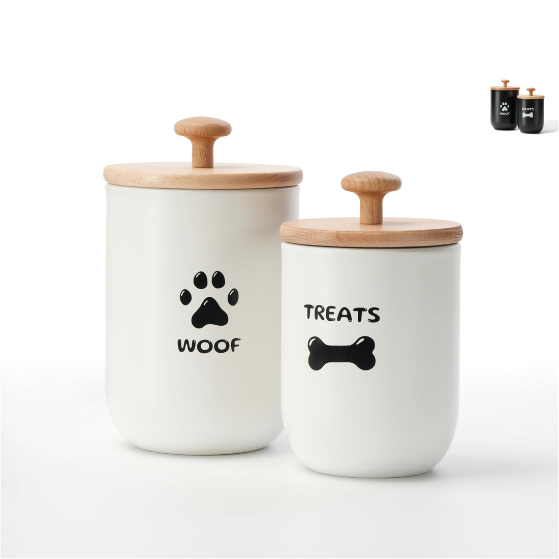OTTENON Dog Treat Container Set of 2, Dog treat jar with Airtight Lid