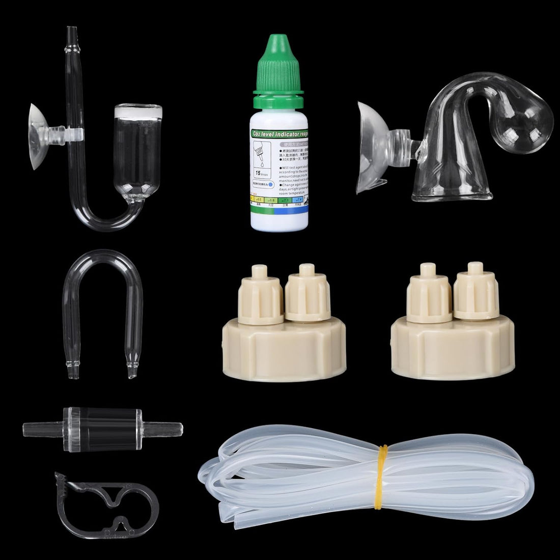 CO₂ Level Indicator Reagent for Aquarium Fish Tank Test Kits Glass