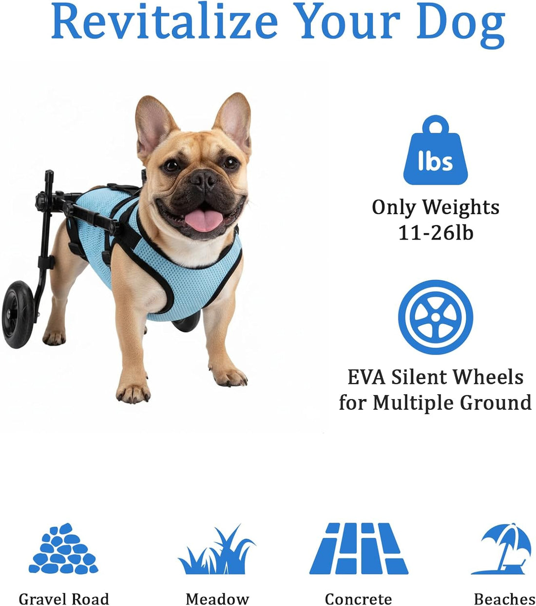 Dog Wheelchair for Back Legs - Adjustable Small Dog Wheelchair