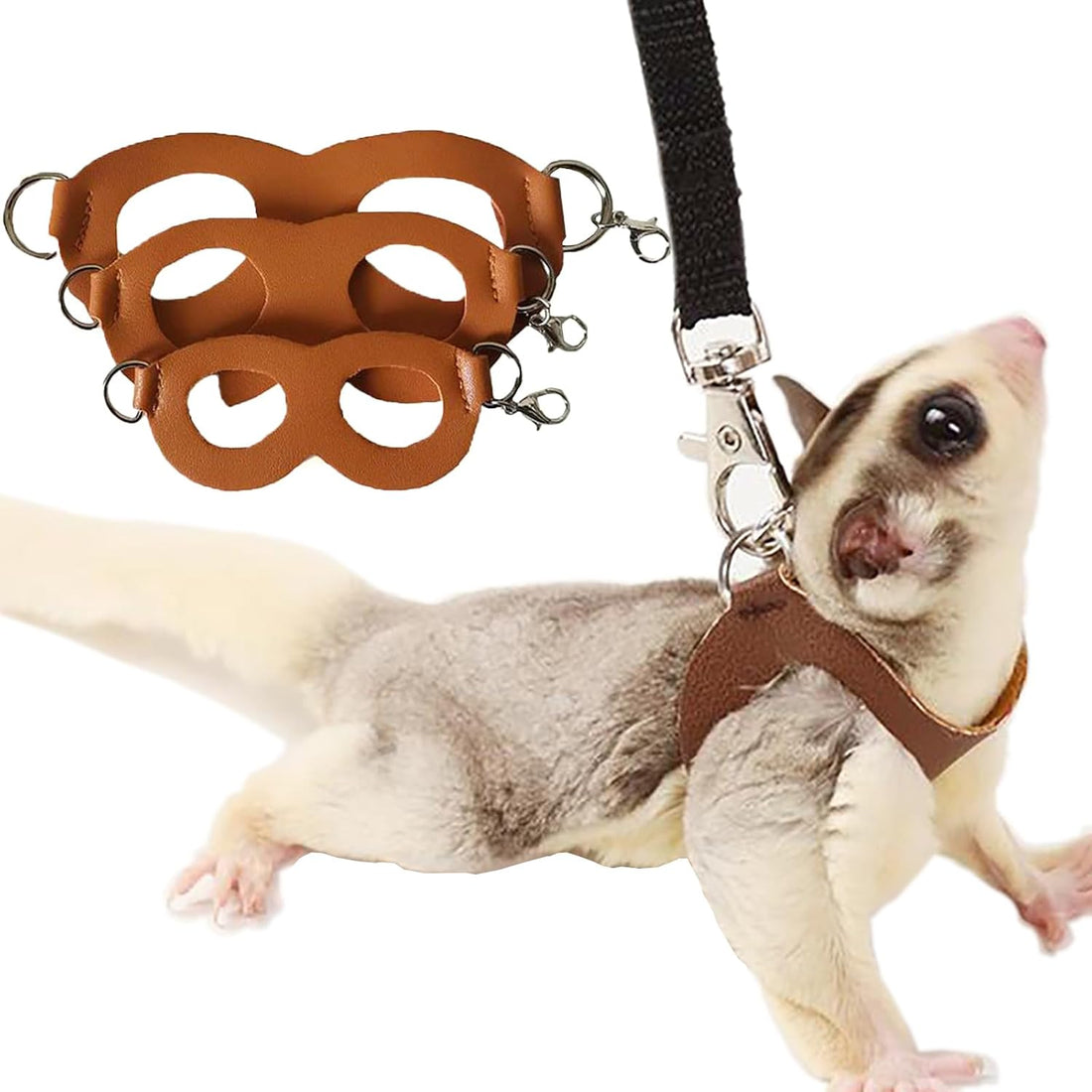3 Pack Sugar Glider Harness and Leash Set Small Animal Training