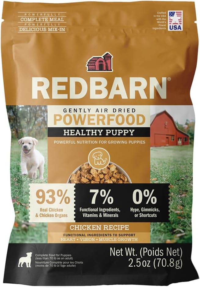 Redbarn Puppy Powerfood Air Dried Dog Food or Dry Topper, Beef & Lamb
