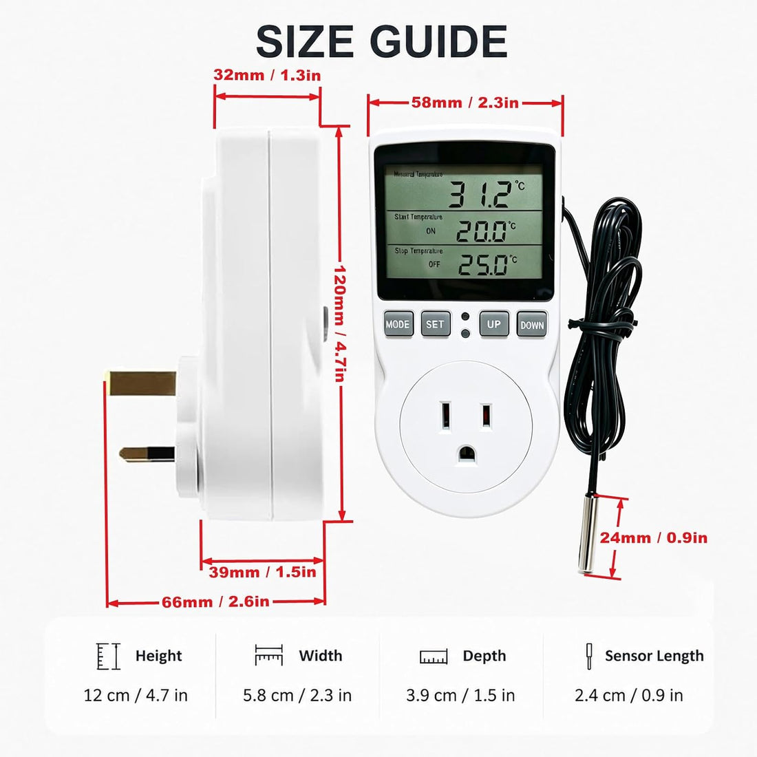 Gikfun Digital Temperature Controller for Greenhouse Incubator Home