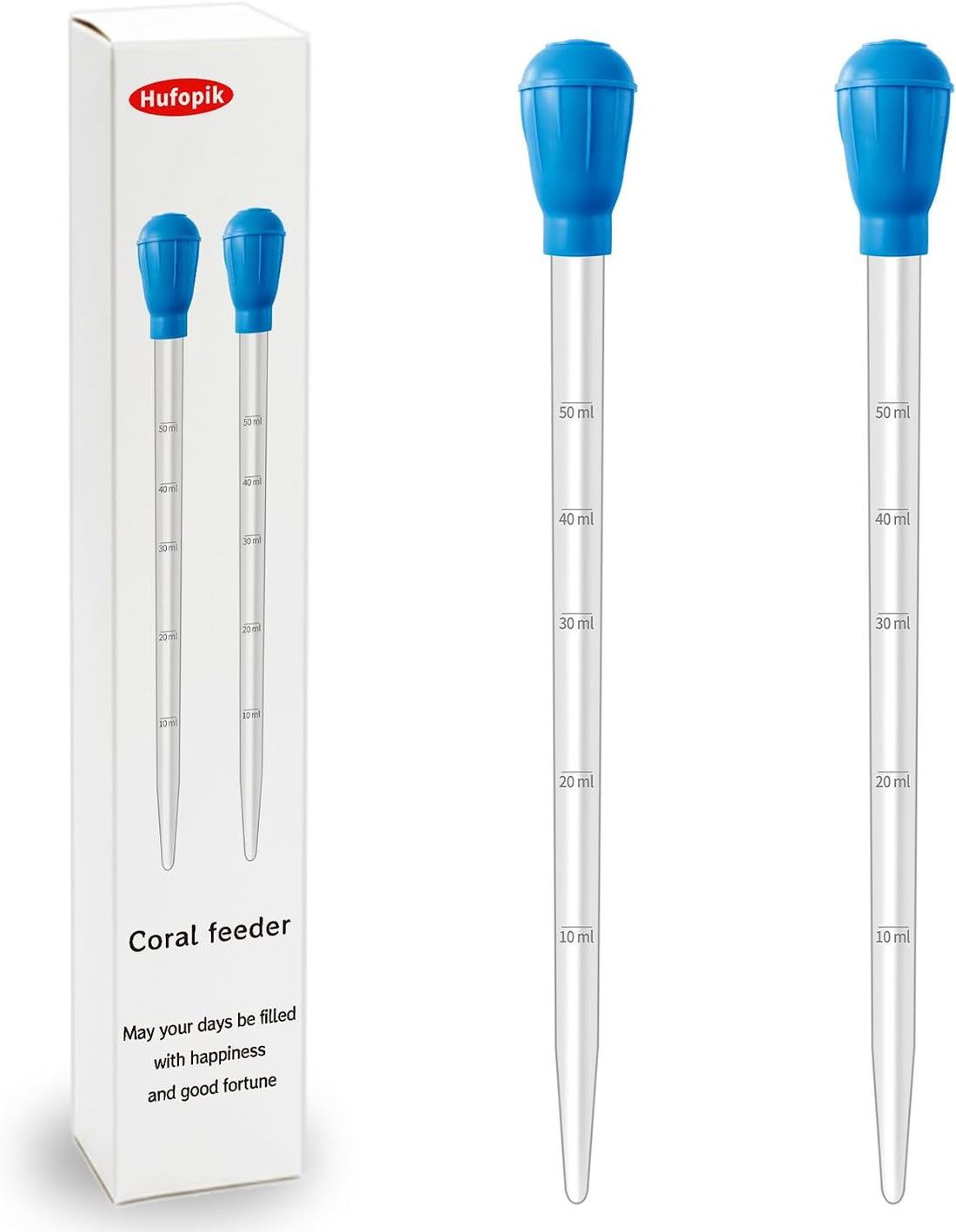 17.7 in 1 Pc Long Pipette for Fish Tank Coral Food Feeder Long
