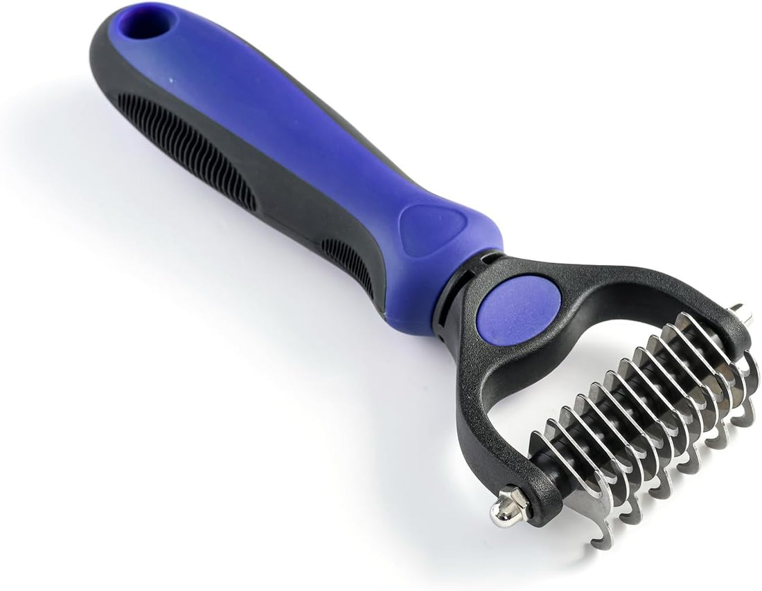 WePet Grooming Rake for Dogs & Cats, Double-Sided Deshedding Brush