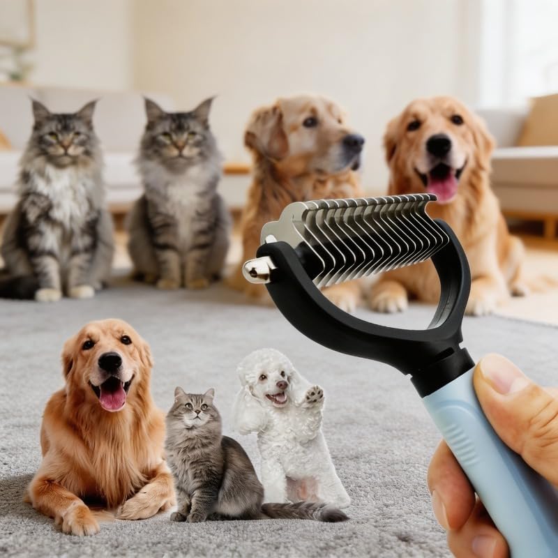 Pet Dematting Comb Set for Long Hair Grooming