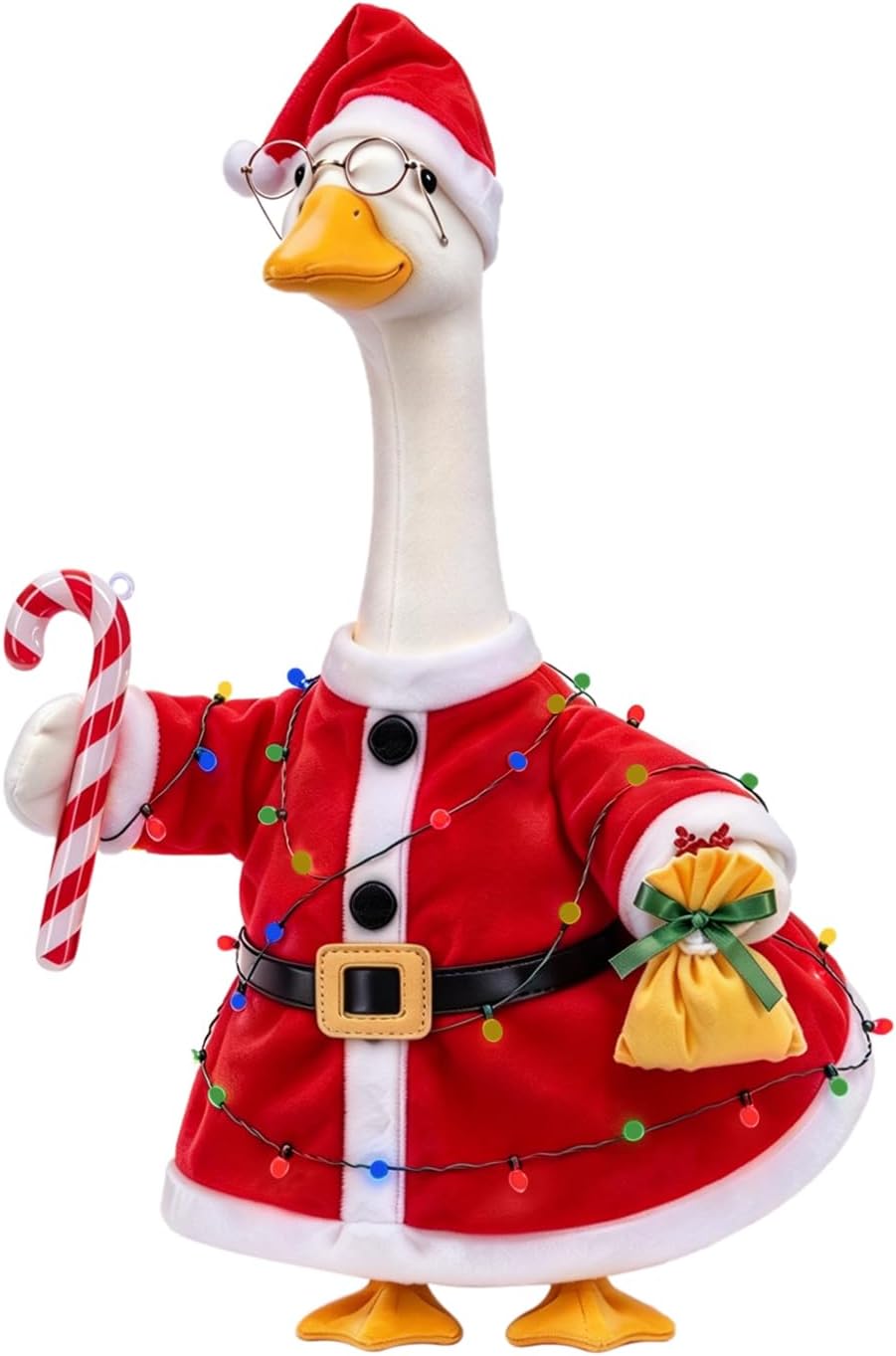 Christmas Porch Goose Outfits Santa Claus Costume for 23 Inch Lawn