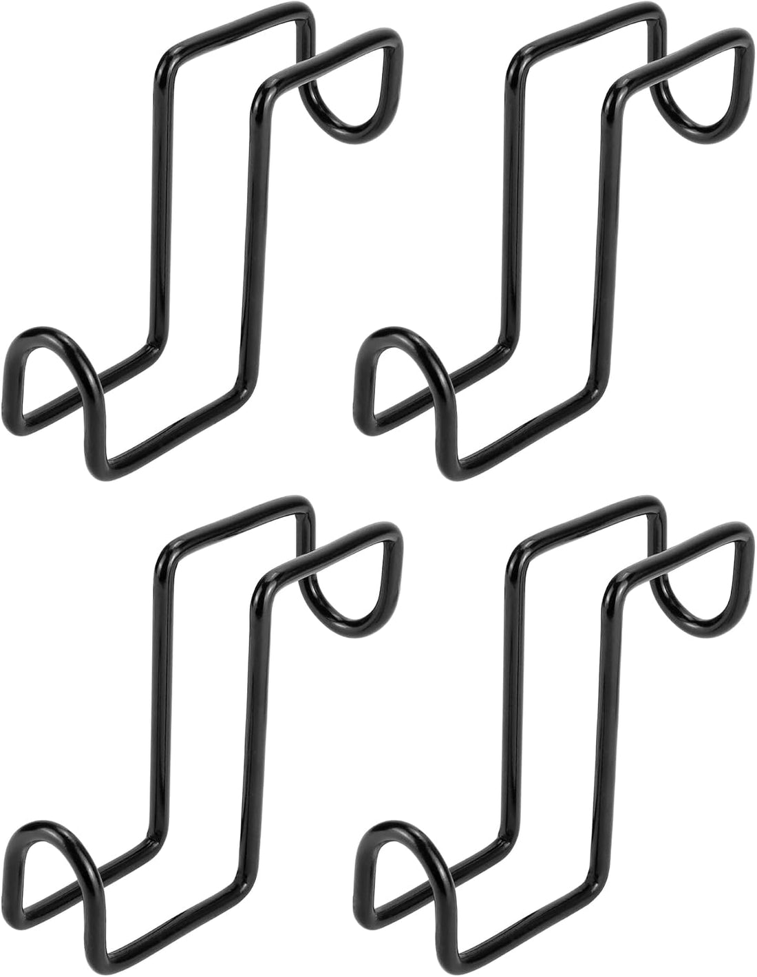 QWORK 4 Inch Tack Hook Set - 4 Pack Heavy Duty Black Horse Halter Rack