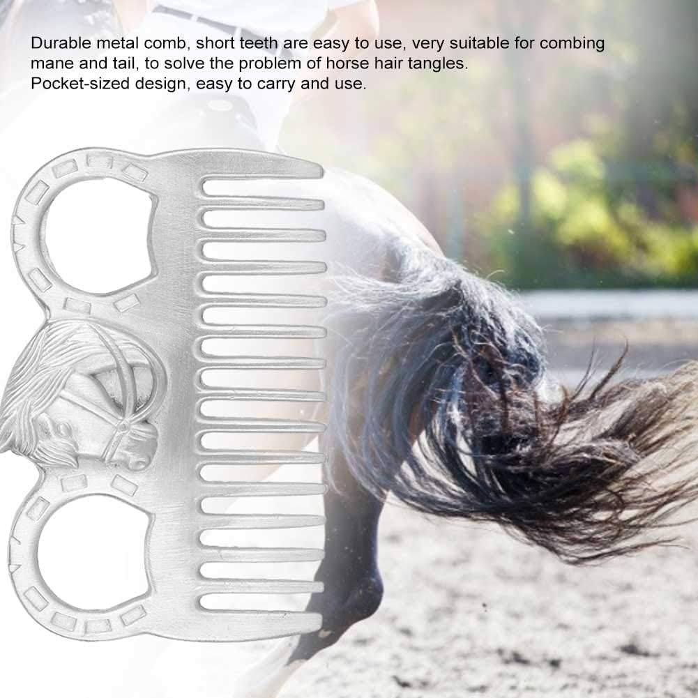 Metal Horse Comb, 4inch Stainless Metal Pulling Combs Horse Mane Comb