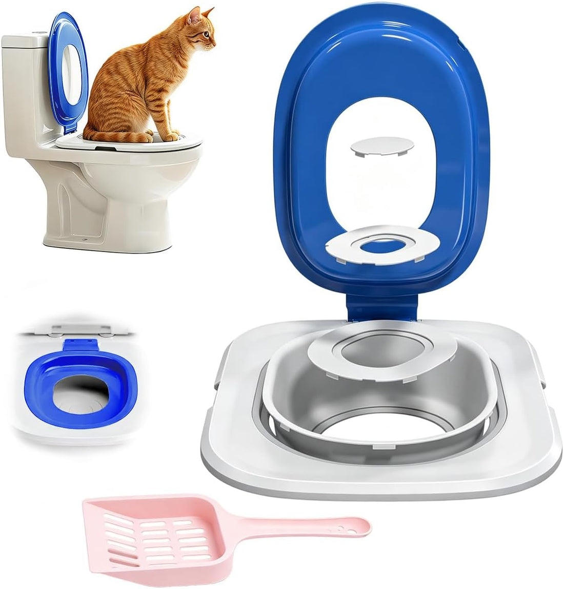 Cat Toilet Trainer Kit with Litter Scoop,5 Movable Parts
