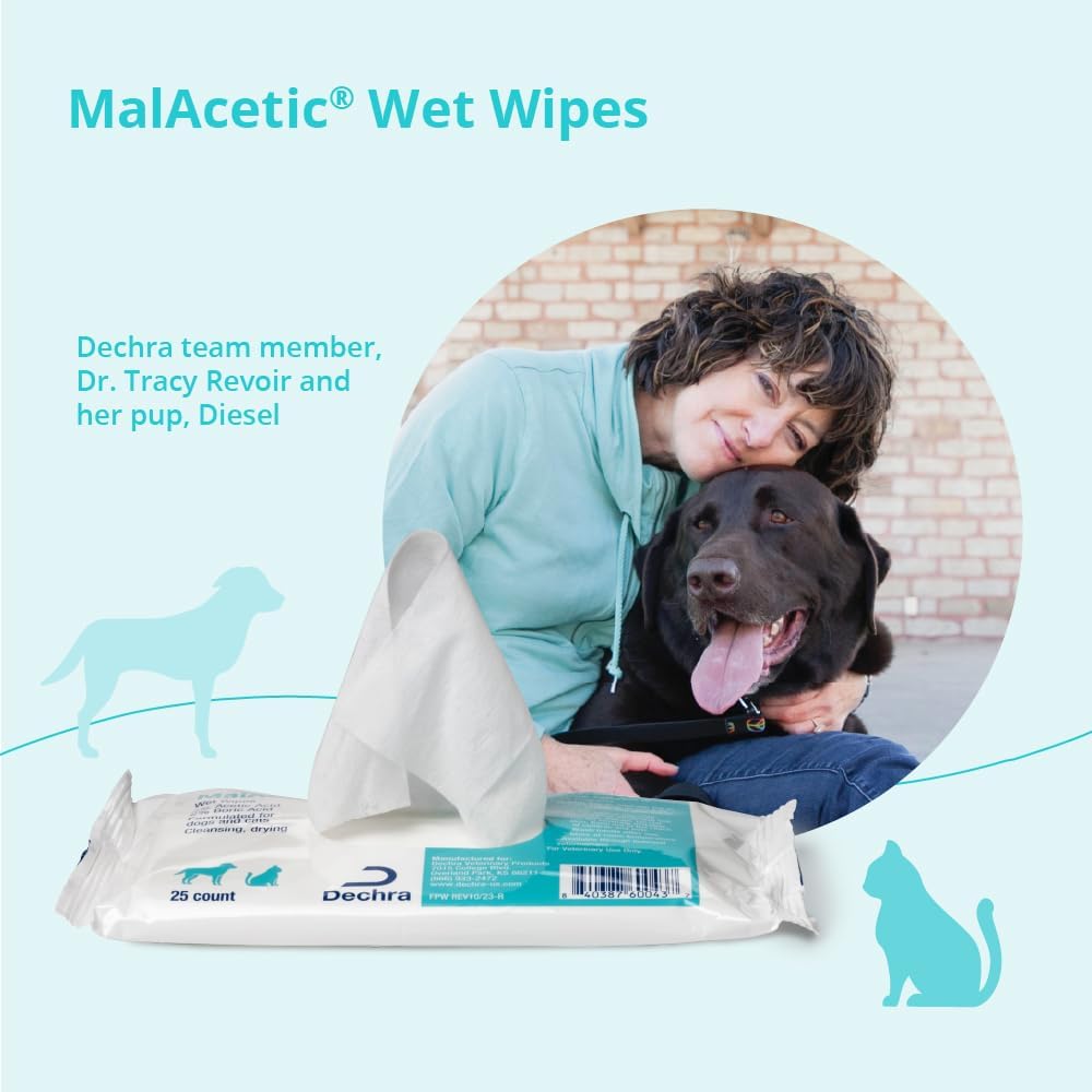 MalAcetic Wet Wipes for Dogs and Cats 25 Count