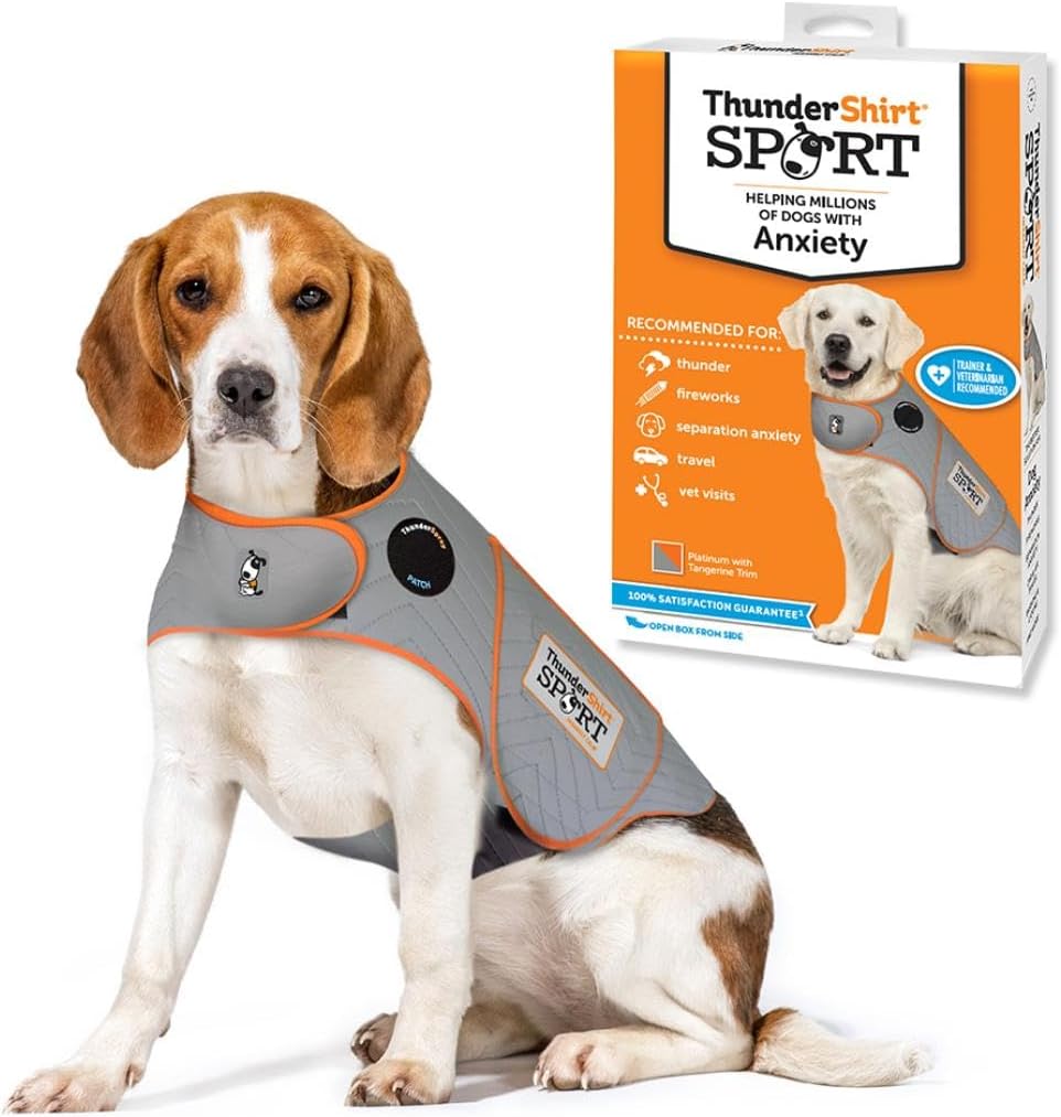 ThunderShirt for Dogs Calming Anxiety Vest, X Large, Platinum Sport