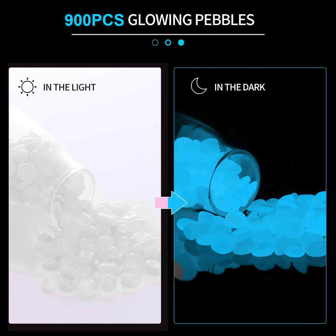 900pcs Glow in The Dark Rocks Outdoor Decorations Stones Small