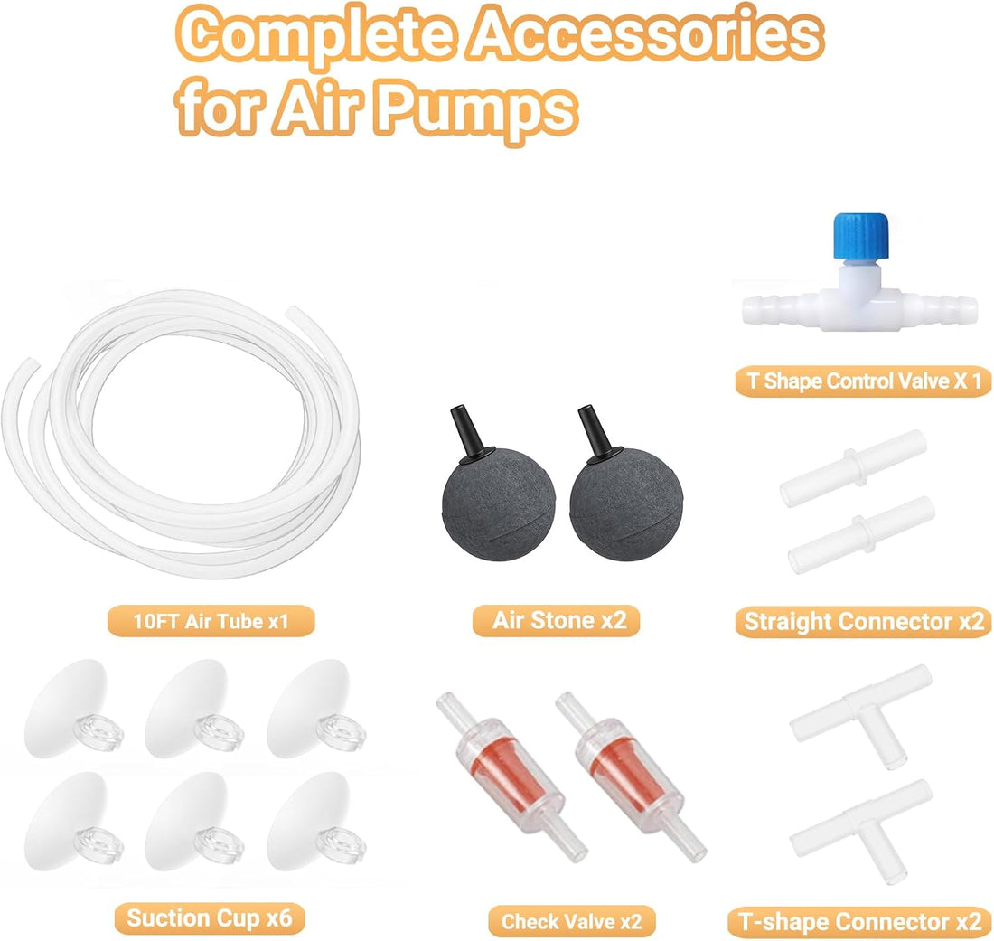 Moonorange Aquarium Air Pump Accessories Kit with Standard Tubing