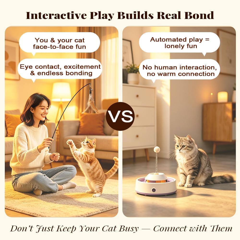 4-Pack Cat Toys for Indoor Cats & Kittens, Interactive Cat Toy