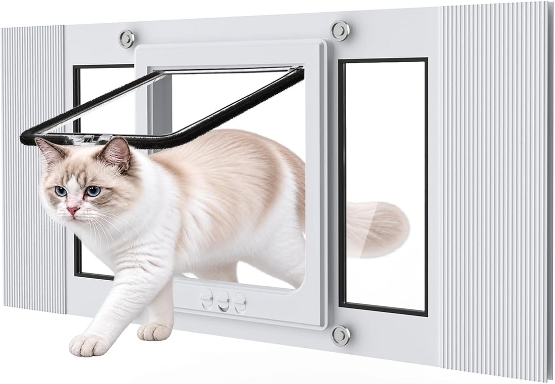 Sliding Cat Door for Window, Fits 31"-36" Width Window Adjustable Cat