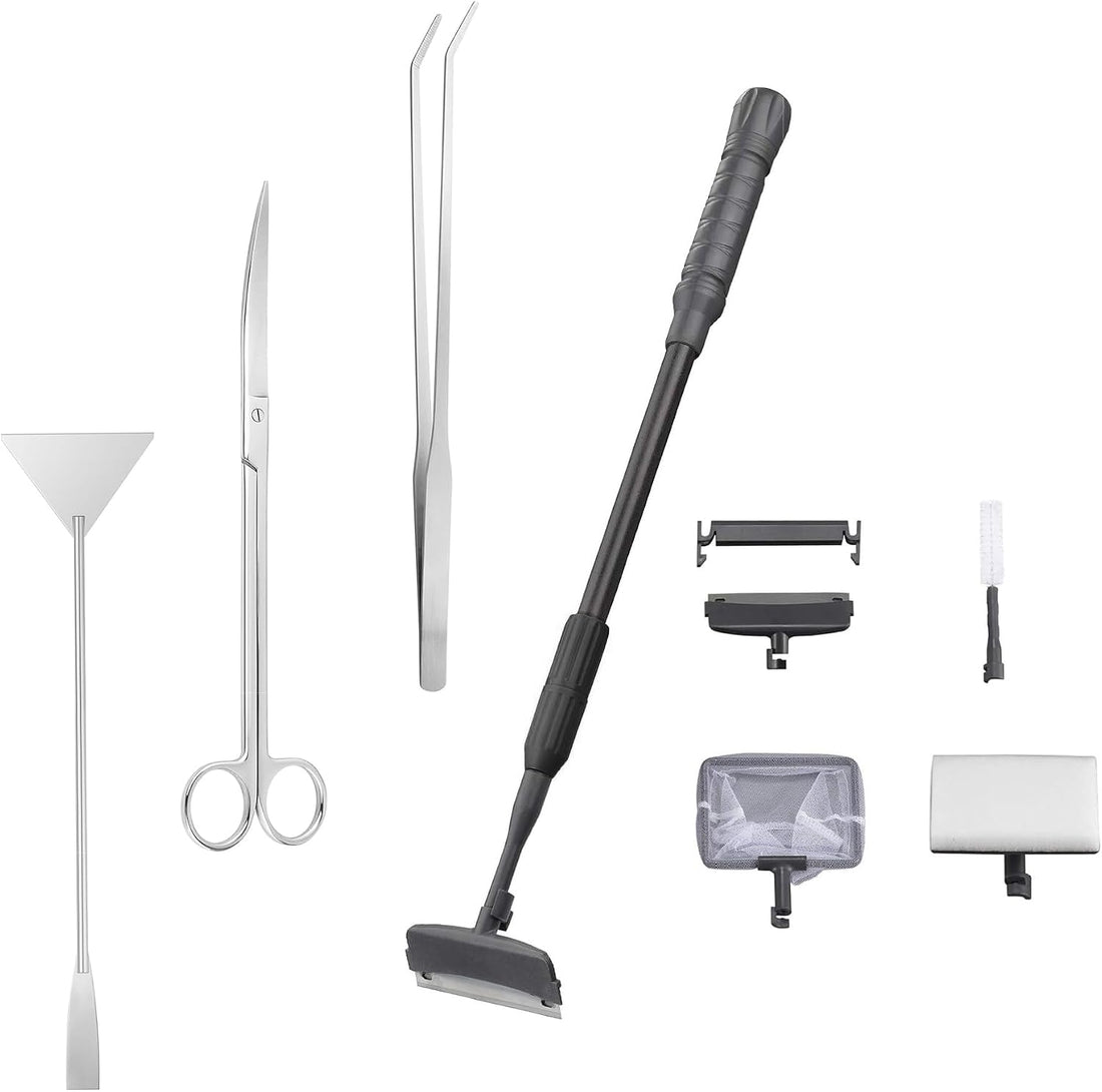 Carefree Fish 4IN1 Aquarium Cleaning Tools Long Handle Algae Scraper