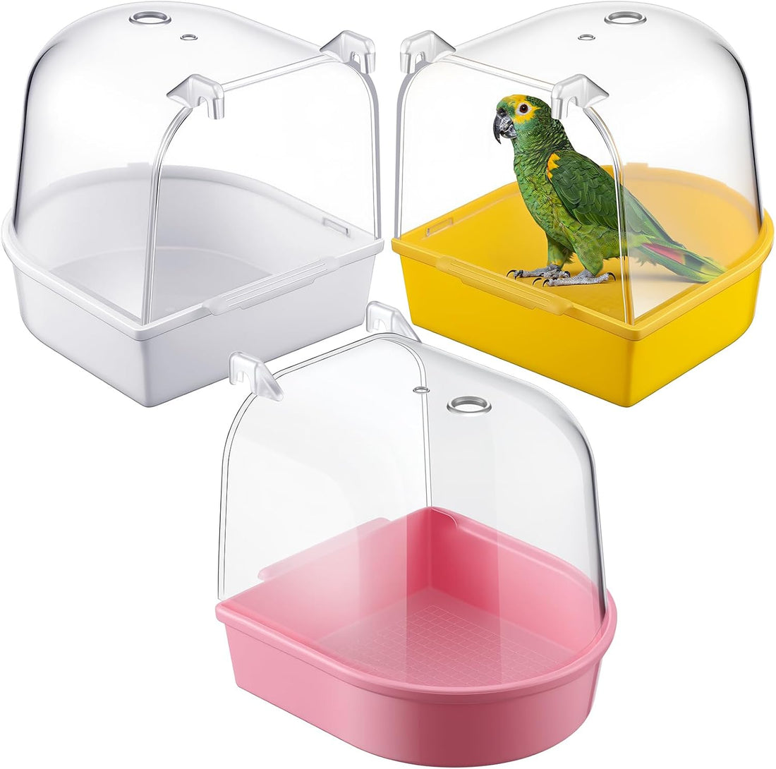 Honeydak 3 Pcs Bird Bath for Cage Parakeet Bath Hanging Box
