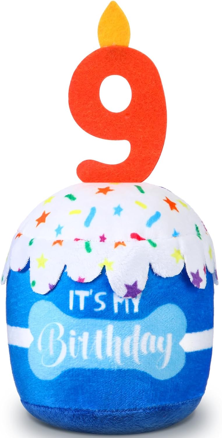 Dansydaisy Dog Birthday Cake Toy Squeaky Plush Gift