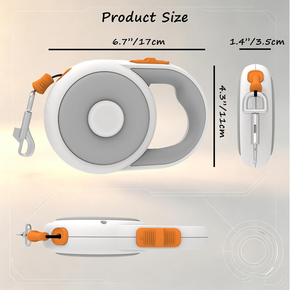 16Ft Retractable Dog Leash for Small Medium Dog Up to 50lbs