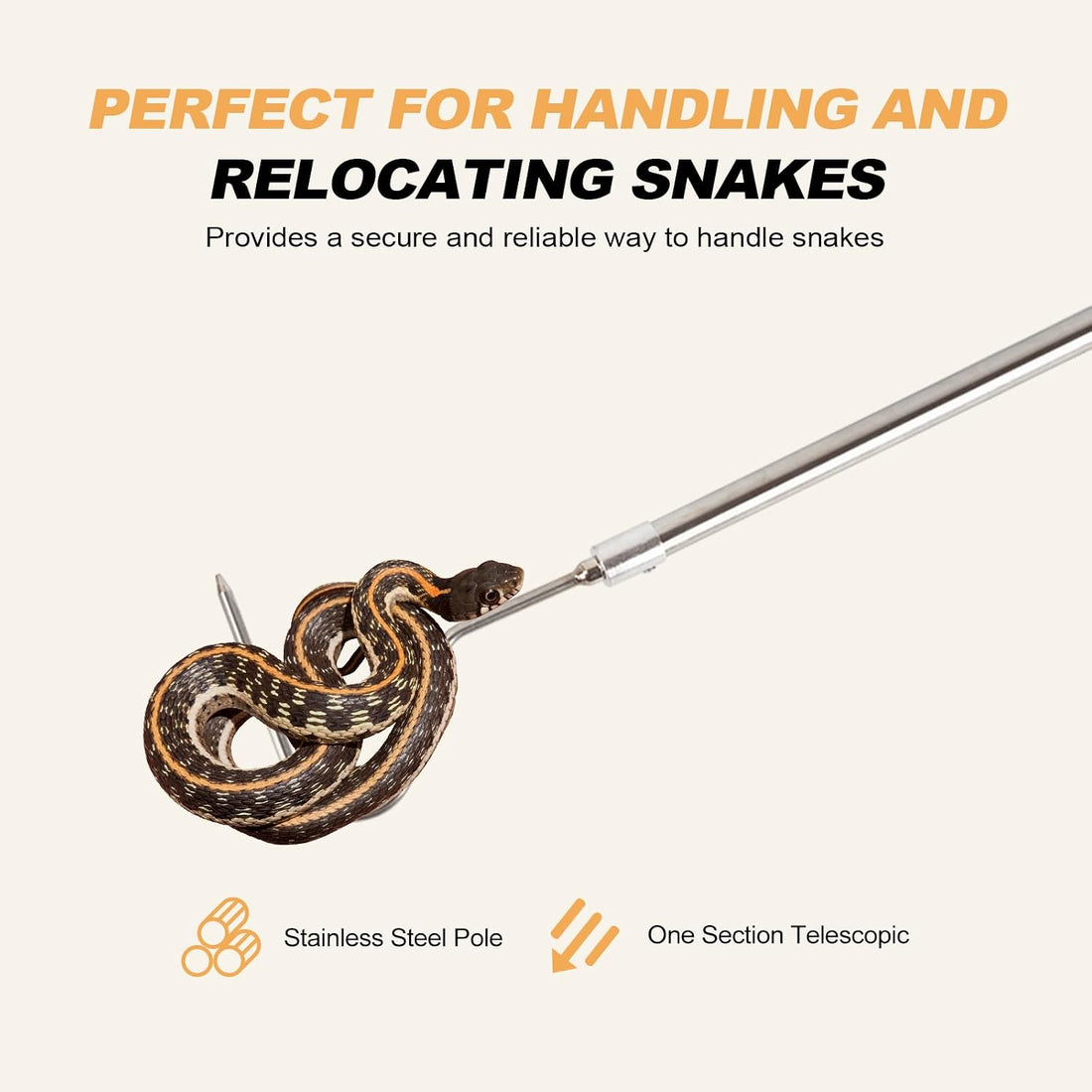 Snake Hook, Stainless Steel Extensible Snake Grabber Tool 33 inch