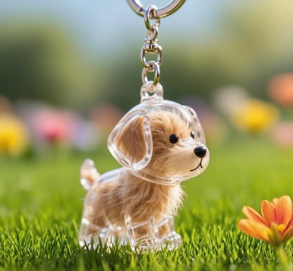 Dog Hair Collector Keychain Charm Memorial Storage Box