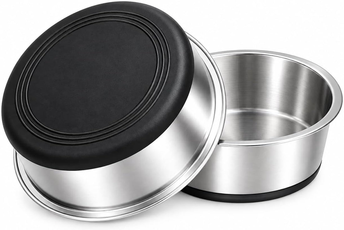 Stainless Steel Dog Bowls, 3.8 Cup, 2 Pack, Non-Slip & Durable
