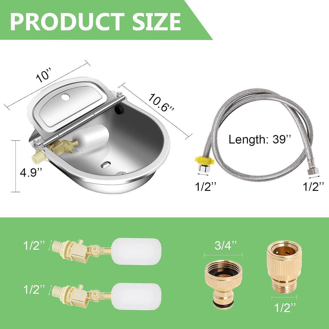 Automatic Livestock Water Bowl with Float Valves