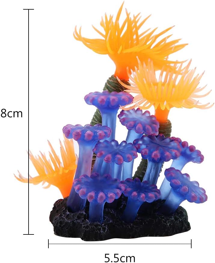TOPINCN Silicone Sea Anemone Aquarium Ornament, 2.4 x 2 x 3.1 in