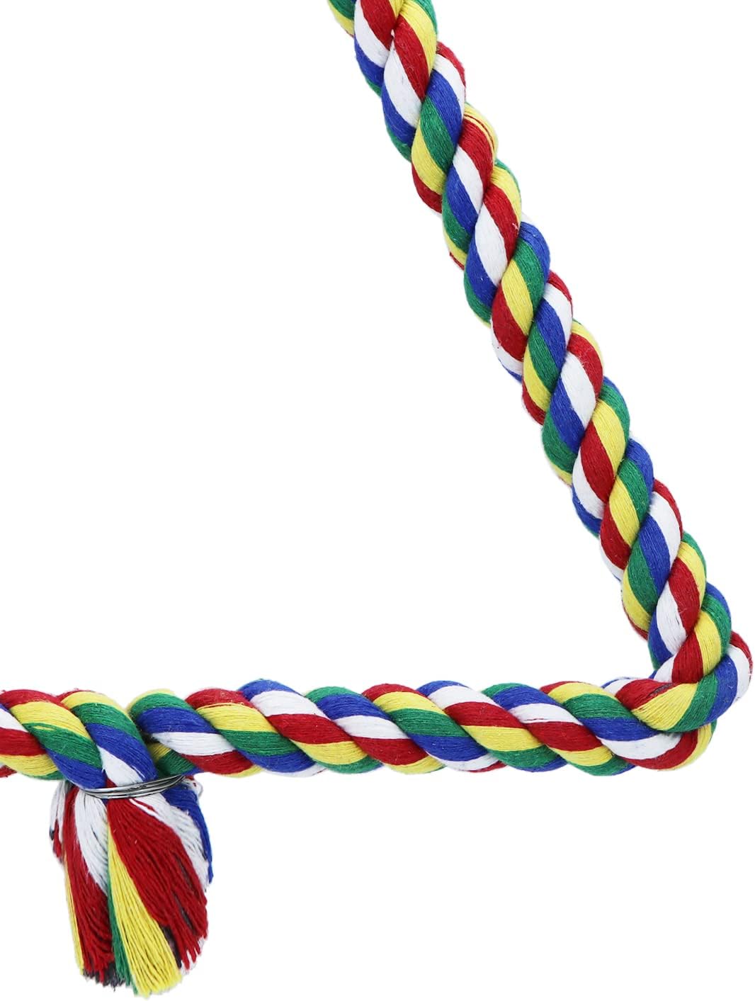 Bird Triangle Rope Swing Colorful Perch Chewing Toy for Parrots