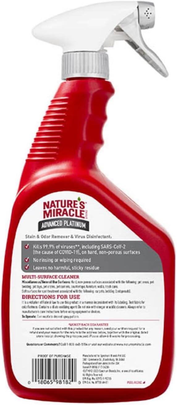 Nature's Miracle Advanced Platinum Dog Stain & Odor Remover, 32 oz